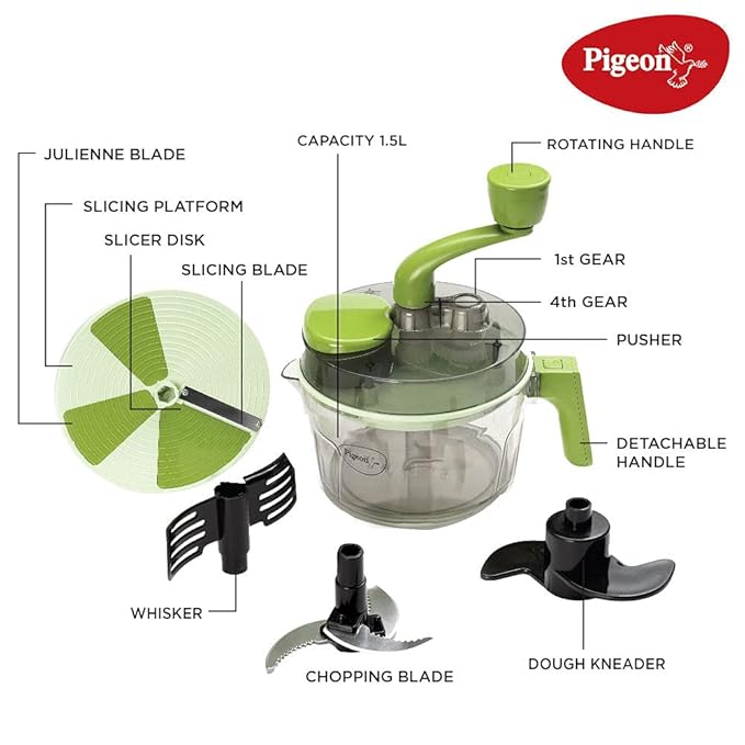 by Stovekraft Tornado Turbo Manual Chopper 1.5 L – Green, Large