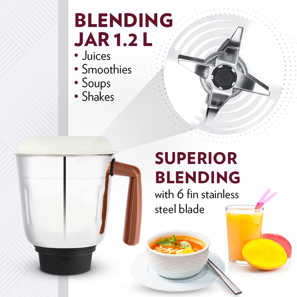 Borosil Home Star Mixer Grinder 500 W, 3 Jars