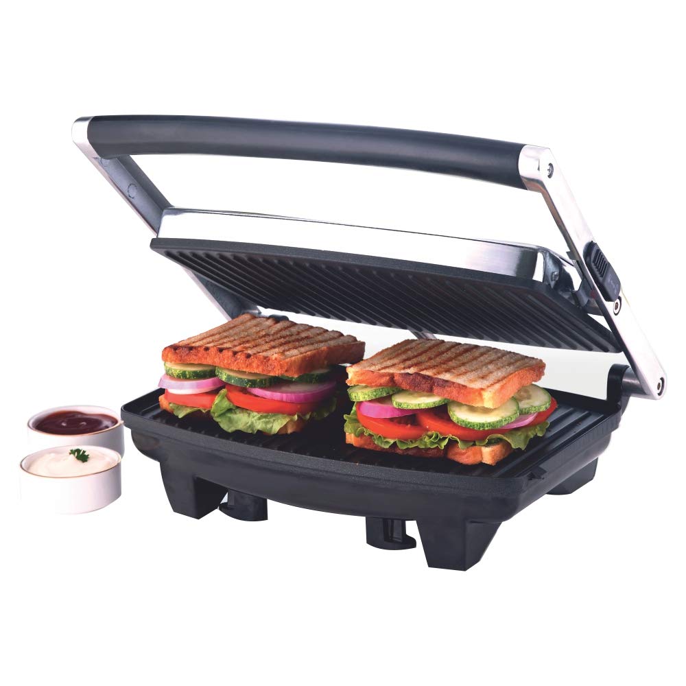 Borosil Jumbo Grill Sandwich Maker 1000 W, opens 105°