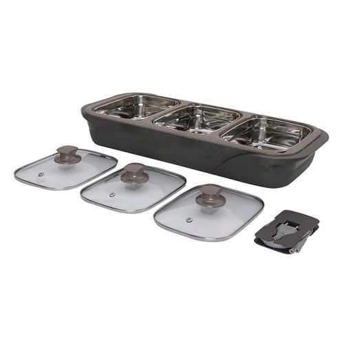 Jaypee plus E-3 ELECTRIC CASSEROLE Set 1000 ml Each capacity Bottle Grey