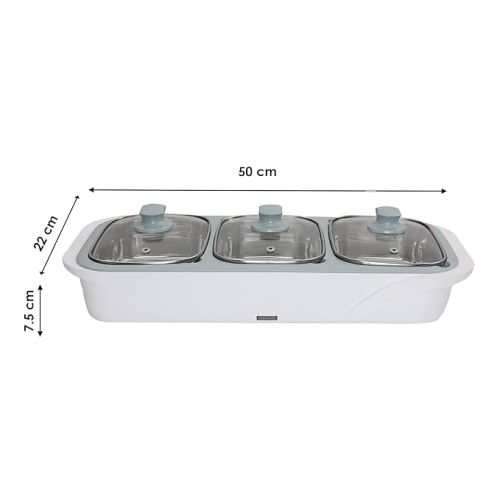 Jaypee plus E-3 ELECTRIC CASSEROLE Set 1000 ml Each capacity White