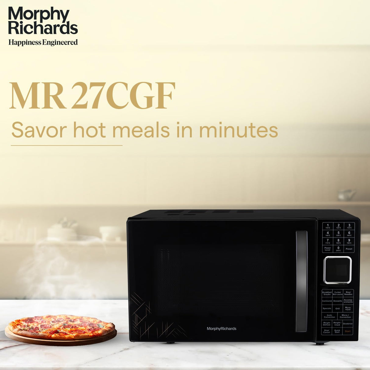 27CGF 27L Convection Microwave Oven – 200 Auto Cook Menus, Stainless Steel Cavity & Deodorizer