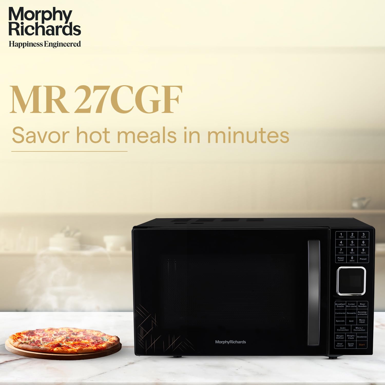 27CGF 27L Convection Microwave Oven – 200 Auto Cook Menus, Stainless Steel Cavity & Deodorizer