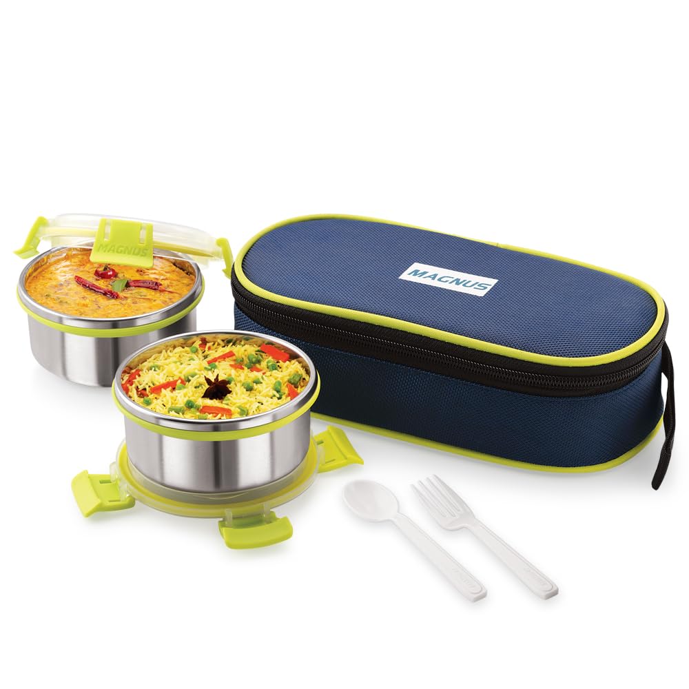 Avanza 2 Stainless Steel Lunch Box – Leakproof & Insulated Tiffin Box with Cover – Ideal for Kids, Office Men & Women – Hot Food Carrier