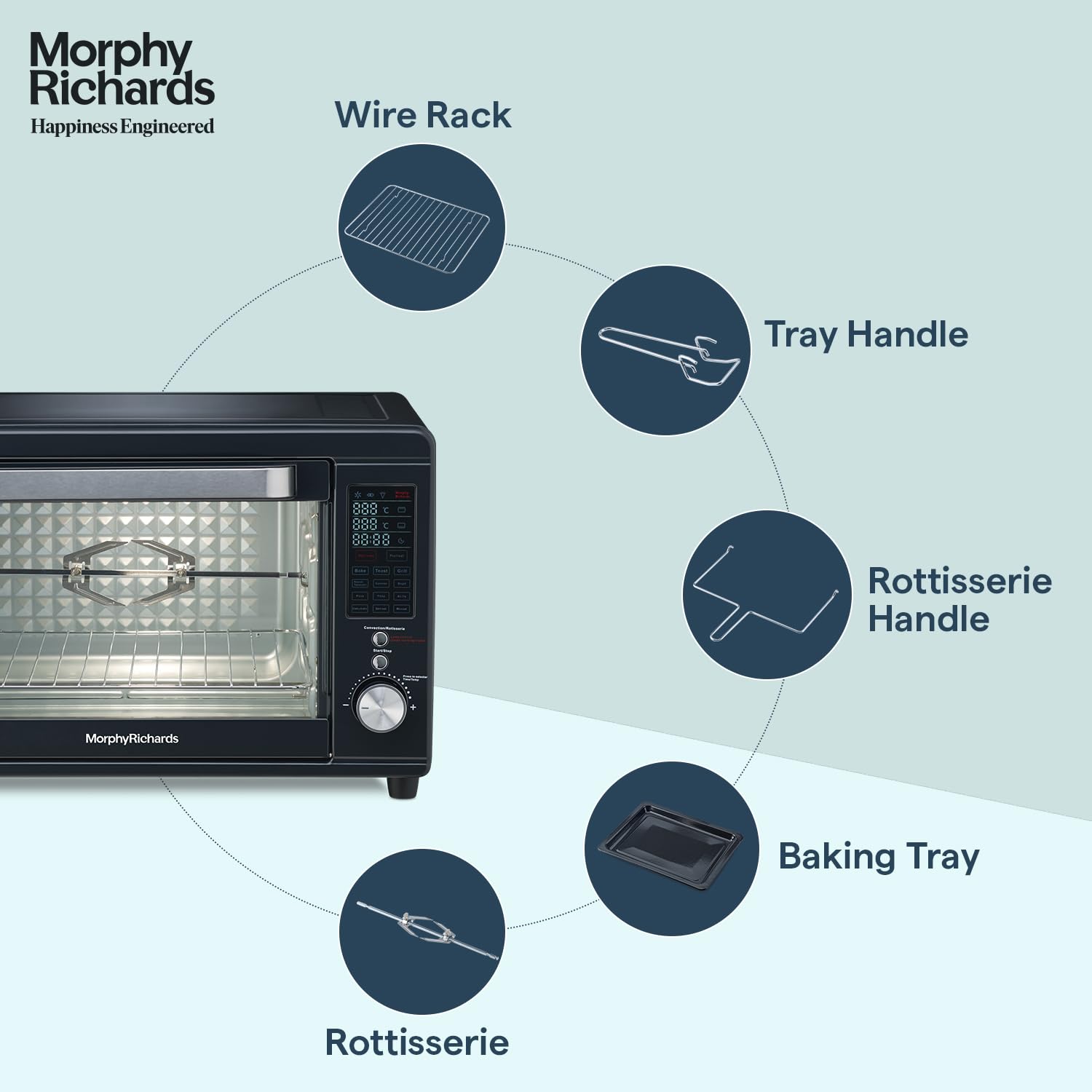 40RCAD 40L Digital OTG 2000W – Oven Toaster Griller with Air Fryer, Dehydrator, 13 Preset Menus, Rotisserie & Convection