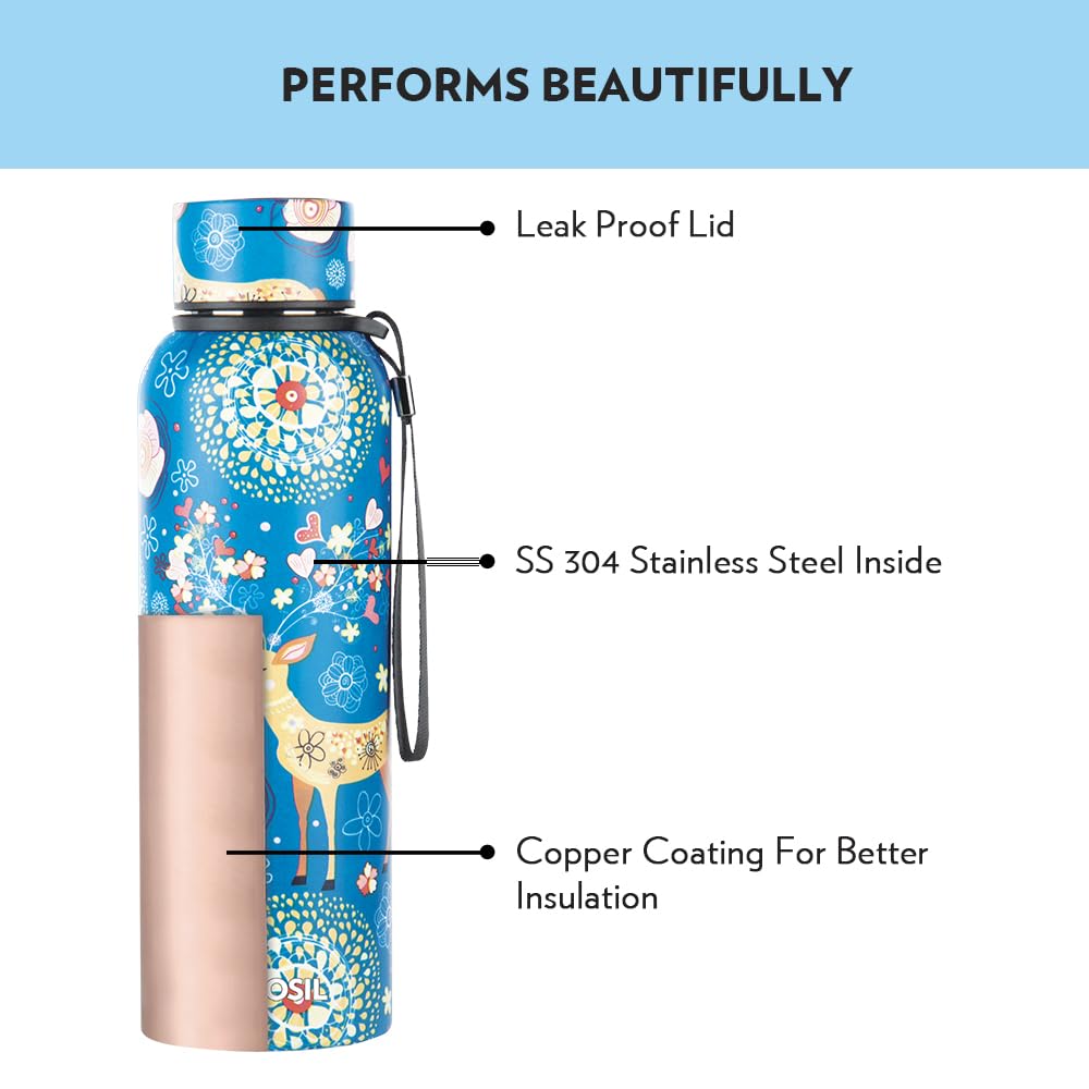 Trek Artisan 700ML Hot n Cold Stainless Steel Bottle (BT700ART113) – 20 Hours Hot, 24 Hours Cold, Wide Mouth, Durable Finish