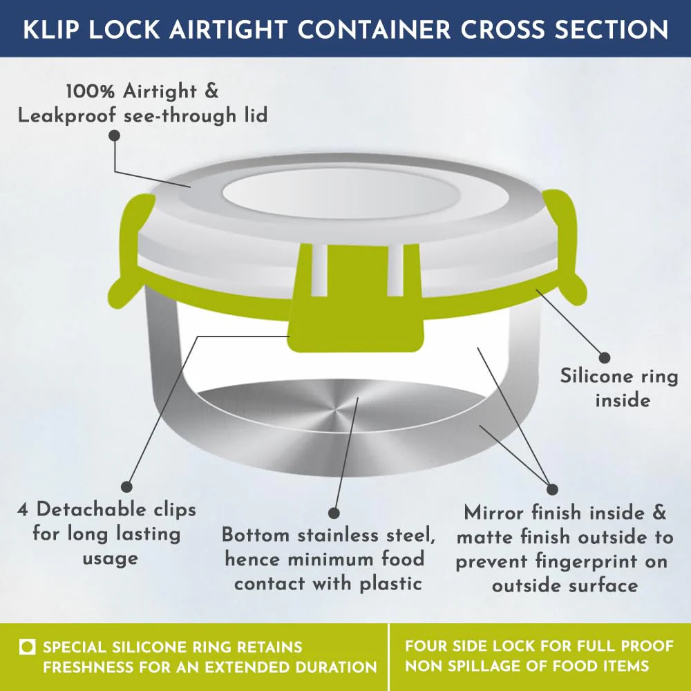 Aura 4-Piece Stainless Steel Lunch Box Set with Tiffin Bags, Utensils & Pouch | Airtight, Leakproof Containers for Office Men, Women, Kids | Insulated Covers, BPA-Free Lunch Boxes for Kids