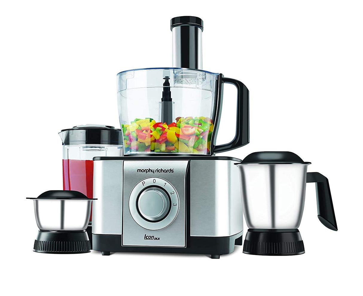 Icon DLX Food Processor, 1000 Watts – 16 Functions, 6 Blades, 11 Attachments
