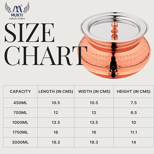 Mukti Stainless Steel Food Storage Handis & Cooking Pots|Curry Pots, Gravy, Rice Patilas, Biryani Kadhai & Topes|Zaika Texture Gold Handi with Lid|1000ml x 1pc