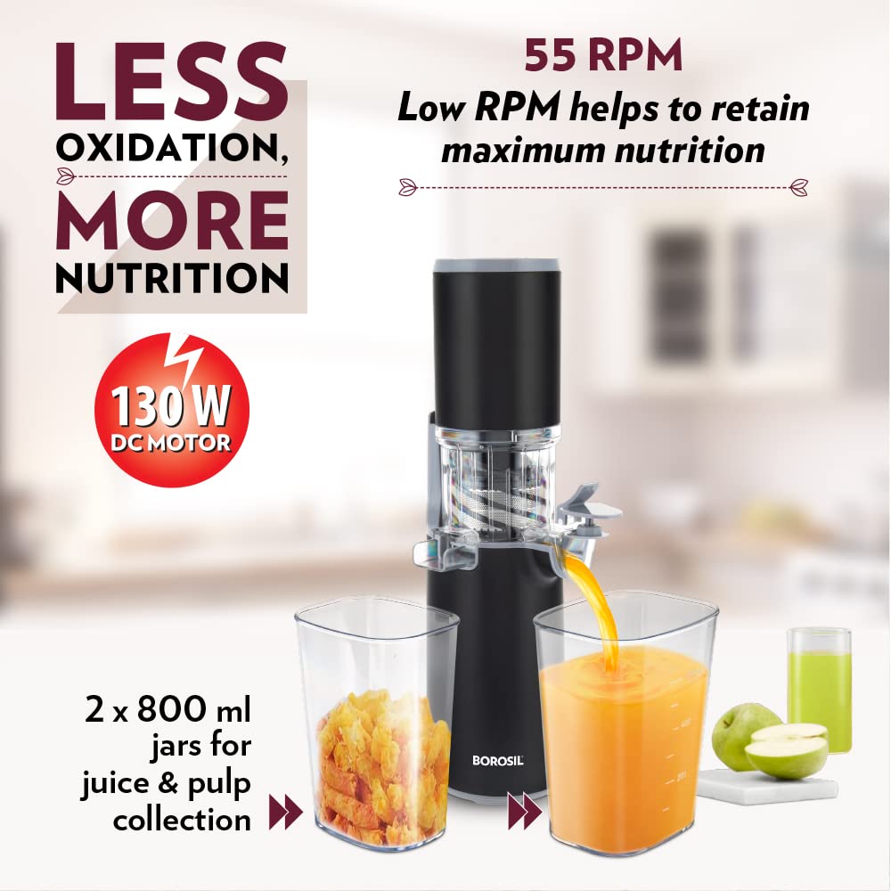Borosil Easy Juice Cold Press Slow Juicer Cold Press Slow Juicer