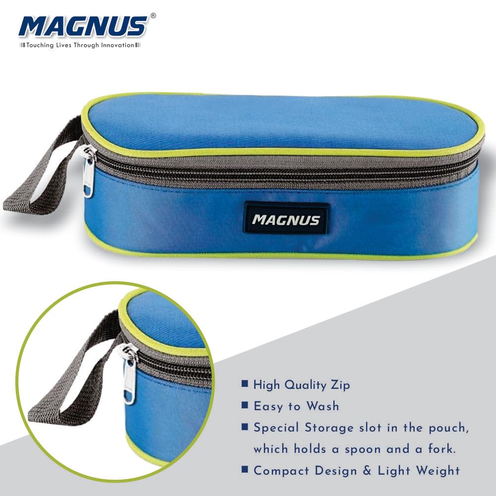 Avanza 2 Deluxe Stainless Steel Lunch Box | Airtight, Leakproof, Insulated | Compact Design with Carrying Pouch – Ideal for Office Men, Women & Kids