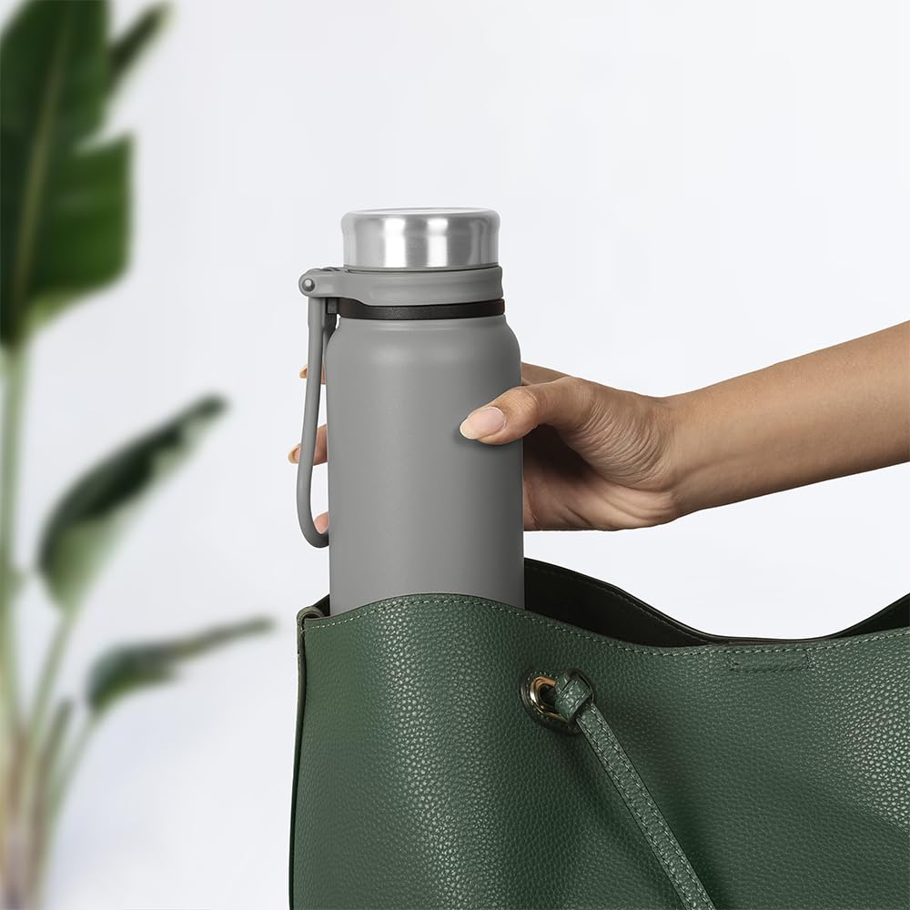 Hydra Aquafit 830ML Grey Stainless Steel Water Bottle – Ideal for Gym, Office, School (AQUAFIT 830-Grey)