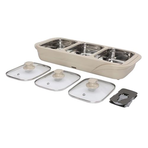 Jaypee plus E-3 ELECTRIC CASSEROLE Set 1000 ml Each capacity Beige