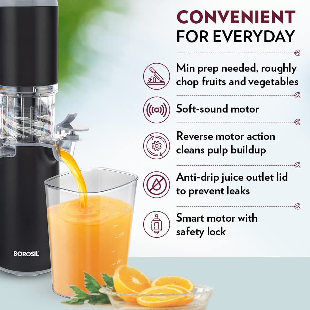 Borosil Easy Juice Cold Press Slow Juicer Cold Press Slow Juicer