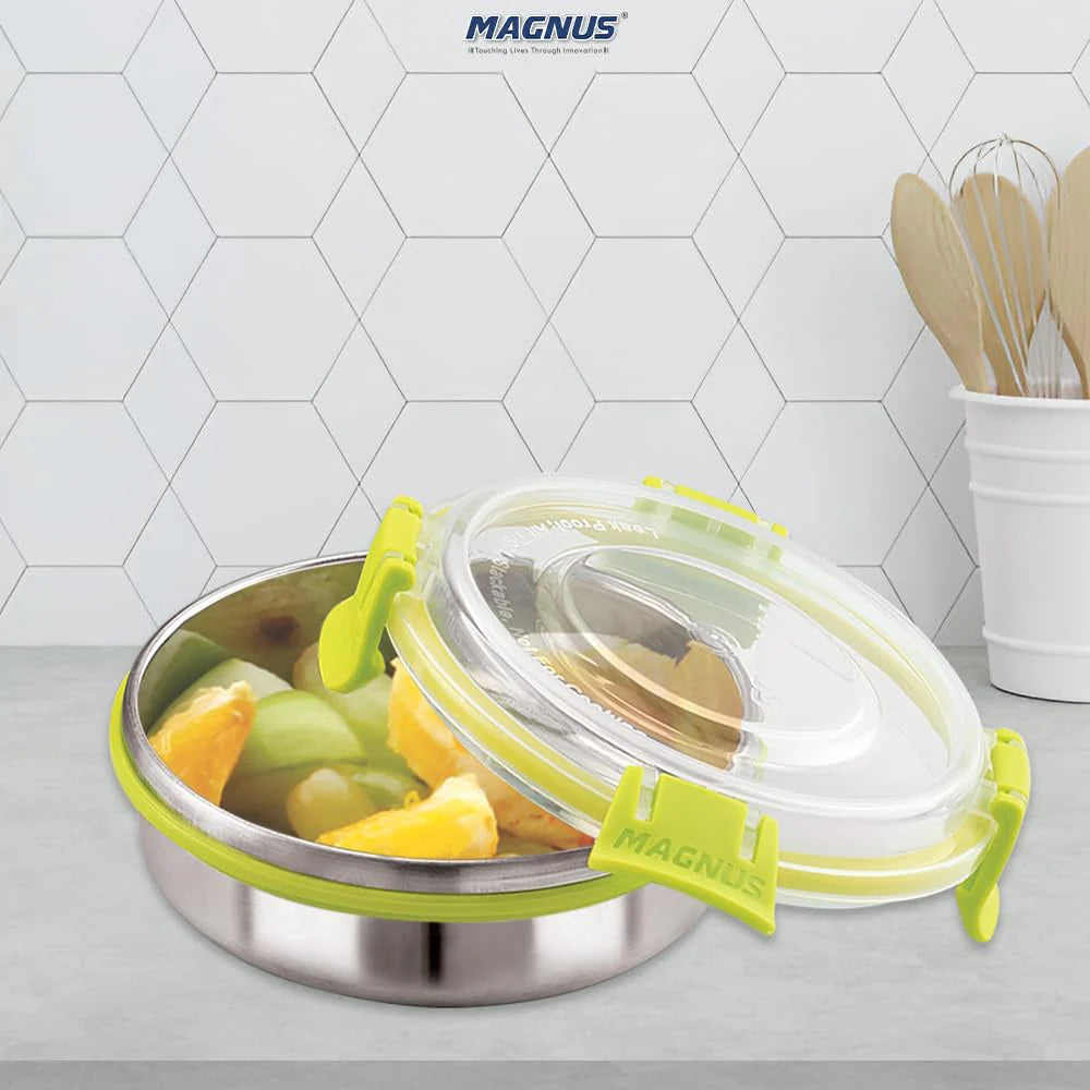 Klip Lock Stainless Steel Airtight Leakproof Storage Container 230ML – Premium Chocolate Container, Ideal Lunch Box for Office Men, Women & Kids