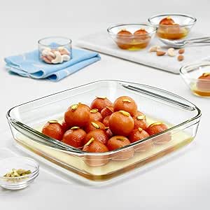Every Day Square Glass Baking Dish Casserole With Handle 0.8 L
