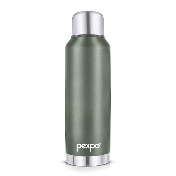 Pexpo ExtremeThermos 1000 Stainless Steel Vacuum Insulated Hot & Cold ThermoFlask - 970ml, Military Green | Home| Office| Gym | Outing