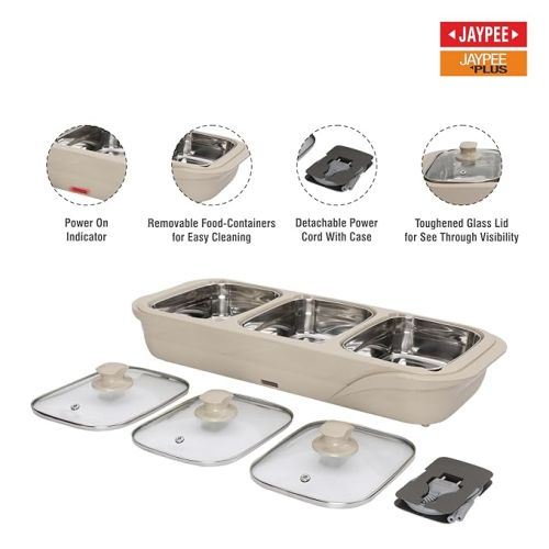 Jaypee plus E-3 ELECTRIC CASSEROLE Set 1000 ml Each capacity Beige