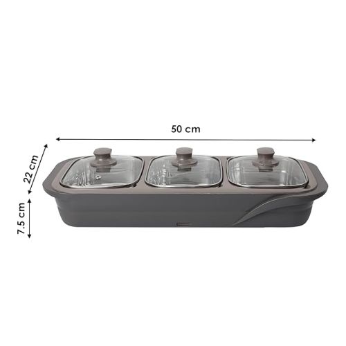 Jaypee plus E-3 ELECTRIC CASSEROLE Set 1000 ml Each capacity Bottle Grey