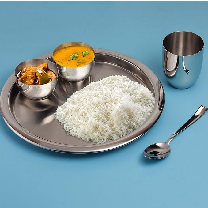 Thali Set, 5-Pieces, Silver, (THAST-5)