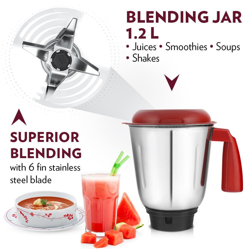 Borosil Best Mixer Grinder 500 W, 3 Jars