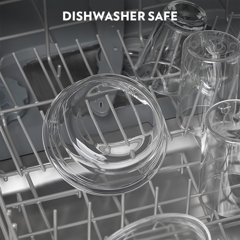 Borosil Klip n Store Lunchbox with Bag | Set of 3 (400 ml Each) | Borosilicate Glass, Round, Vertical | Microwave & Dishwasher Safe, Leak Proof | Tiffin for Office, School, College | Blue