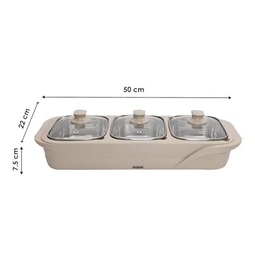 Jaypee plus E-3 ELECTRIC CASSEROLE Set 1000 ml Each capacity Beige