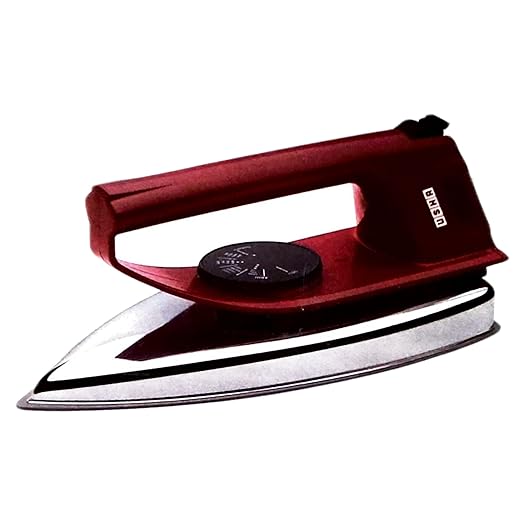 Usha EI 4175-M 750W ULTRA LIGHT WEIGHT ELECTRIC IRON WITH NON STICK PTFE COATED (BLACK WEILBURGER) SOLE PLATE, MAROON