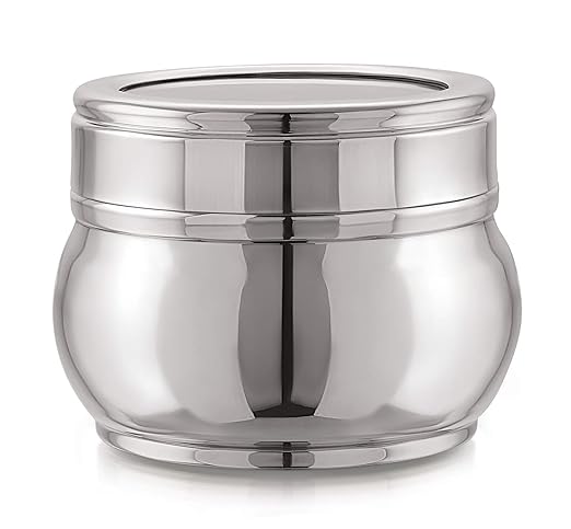 Mukti Stainless Steel Food Storage Jars & Containers|Dabba|Celebration See Through Lid|250ml x 1pc