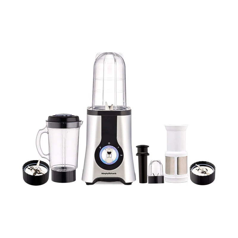4 in 1 BlendMaster 400W Blender with 24000 RPM Motor & Pulse Mode – Black & Silver