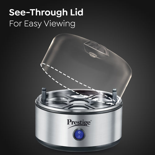 PEB 01 Egg Boiler (7 Egg Capacity)| 3 Boiling Modes| Auto- Switch Off| Stainless Steel Body|One Touch Operation| Customizable Boiling Level| Measuring Cup Inside| 7 Eggs at a Time|Silver
