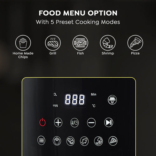 Air Flip All-In-One 4.5 Litre Air Fryer| Air Frying and Grilling with a Flip| 5 Preset Menu| Air Fryer Mode and Grill Mode|360 View Glass Air Fryer Basket