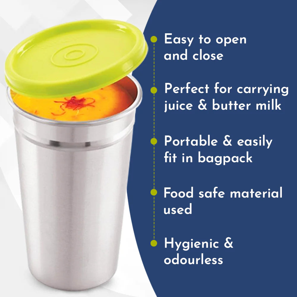 Easy Lock Tumbler – 350 ml | 100% Spill-Proof & Airtight Stainless Steel Tumbler with Straw | Travel Coffee Mug for Adults, Kids & Toddlers | Sleek, Portable & Easy to Handle (Pack of 1, Silver)