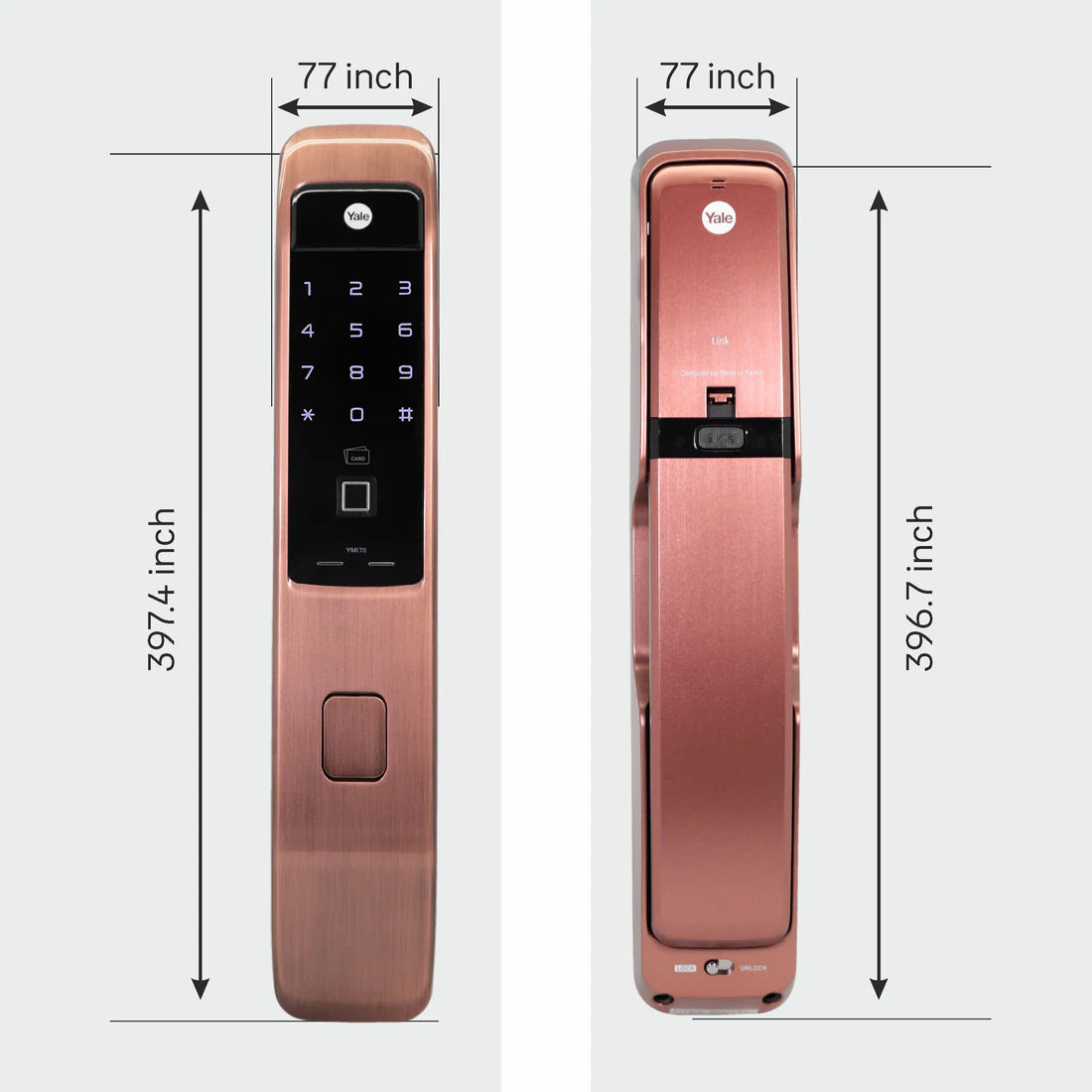 YMI 70 RB - A Series Push Pull Smart Lock (Red Bronze)
