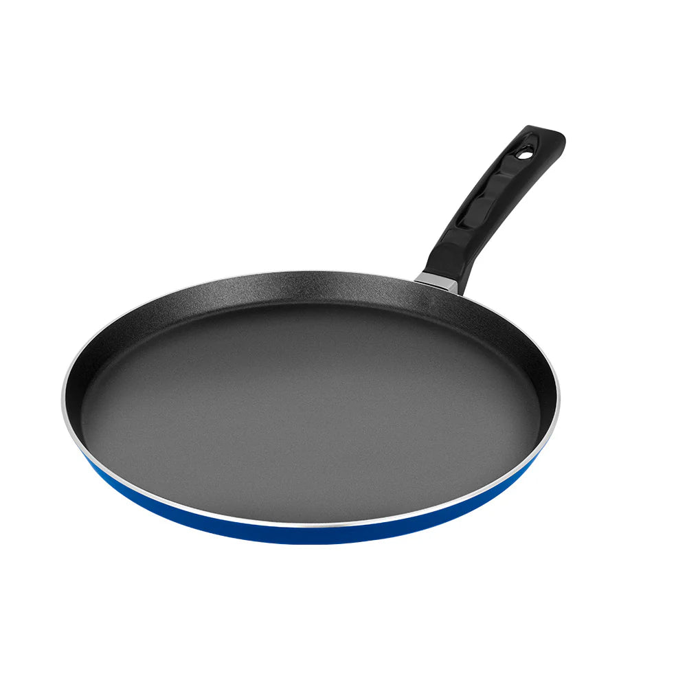 Nutrihealth 26 cm Non-Stick Aluminium Flat Griddle with Extra Thick Base, Silver Ion Coating, PFOA-Free, Non-Induction – NHFG26XT