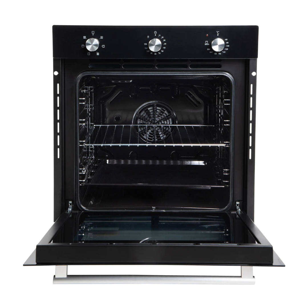 FBIO 80L 6F BK Black Glass Built in Oven