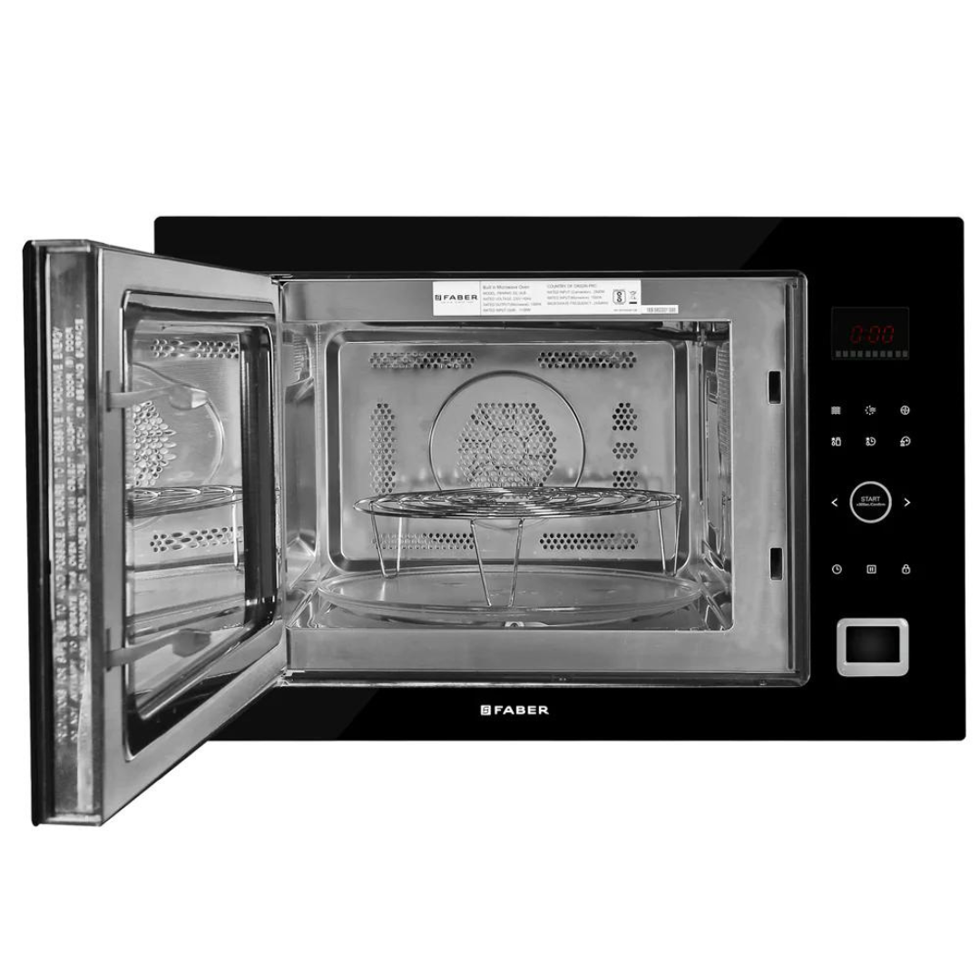 Faber FBIMWO 32L GLB 32 Liters Built-In Microwave Oven Electric Control Three Layer Glass Door Black Finish