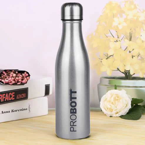 Vintage 500ml Thermoses Vacuum Insulated Flask, Stainless Steel Water Bottle, Silver | Hot & Cold | Leak-Proof | PB 500-25