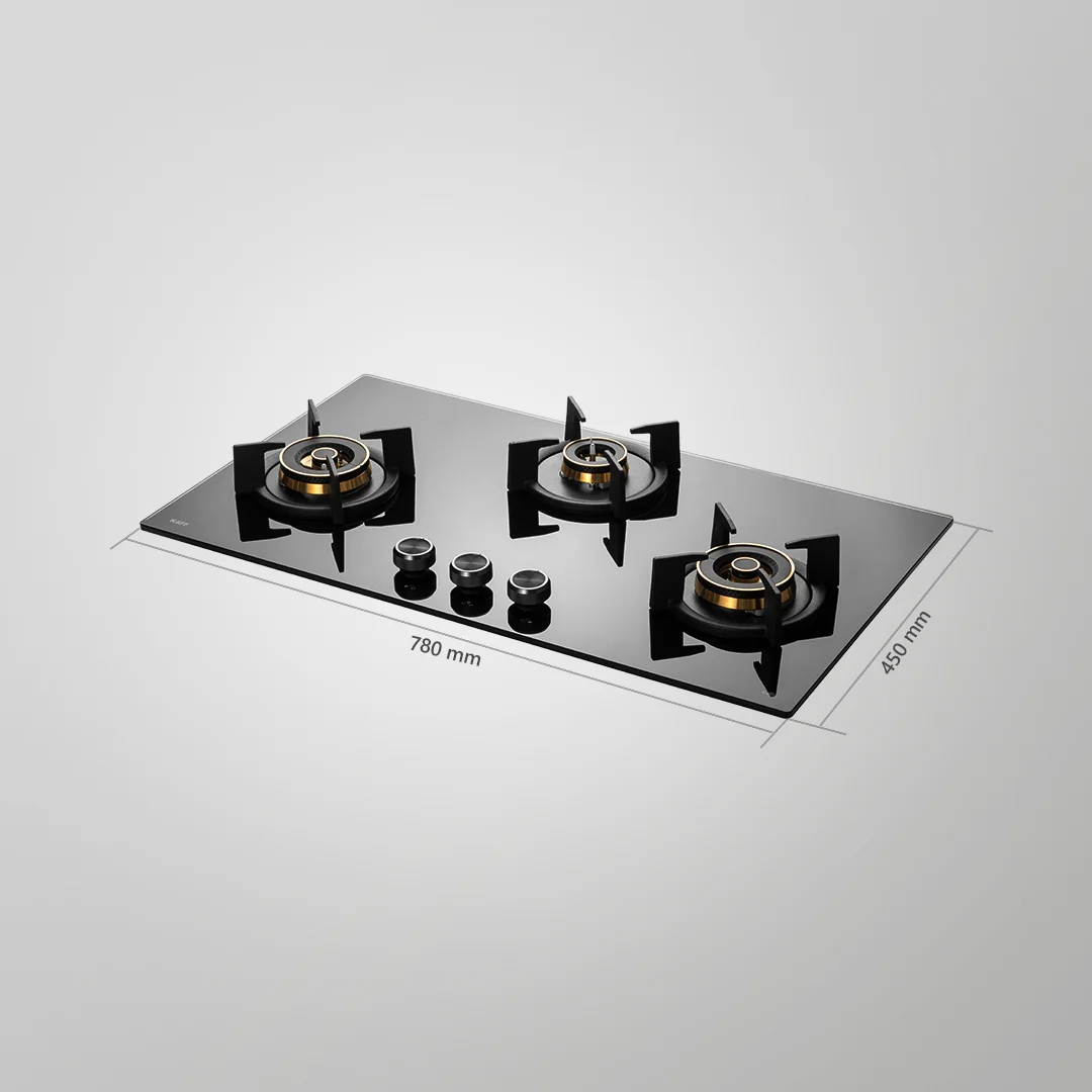 INF 783 Built-In Hob | Auto Ignition | 3 Full Brass High-Efficiency Burners | Triple & Dual Ring Burners | Flame Failure Device