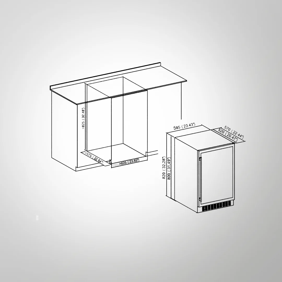 WC135-DZ Built-In Dual Zone Wine Cooler | 46 Bottle Capacity | Touch Control | UV-Protected Glass