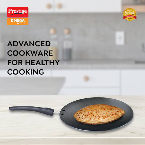 Omega Deluxe Non-stick Concave Tawa, 25cm (Red) 36720