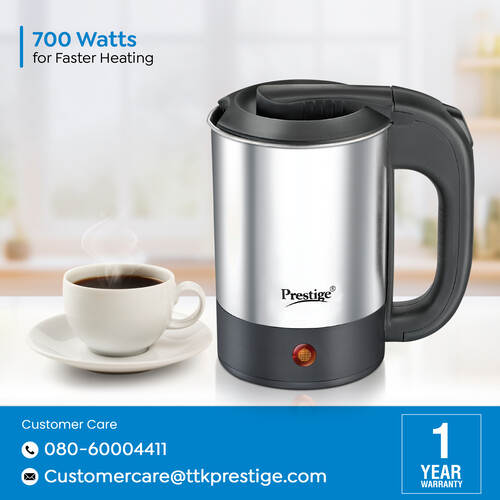 Electric Travel Kettle 0.5L V2 | Concealed Element | Automatic Cut-Off | Easy Lock Mechanism