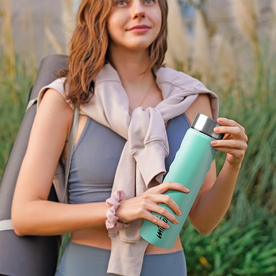 Stream 1000 Stainless Steel Water Bottle 1020 ml, Single Walled, ISI Certified I Leak Proof Lid, Rust Proof I For School, Office, Gym