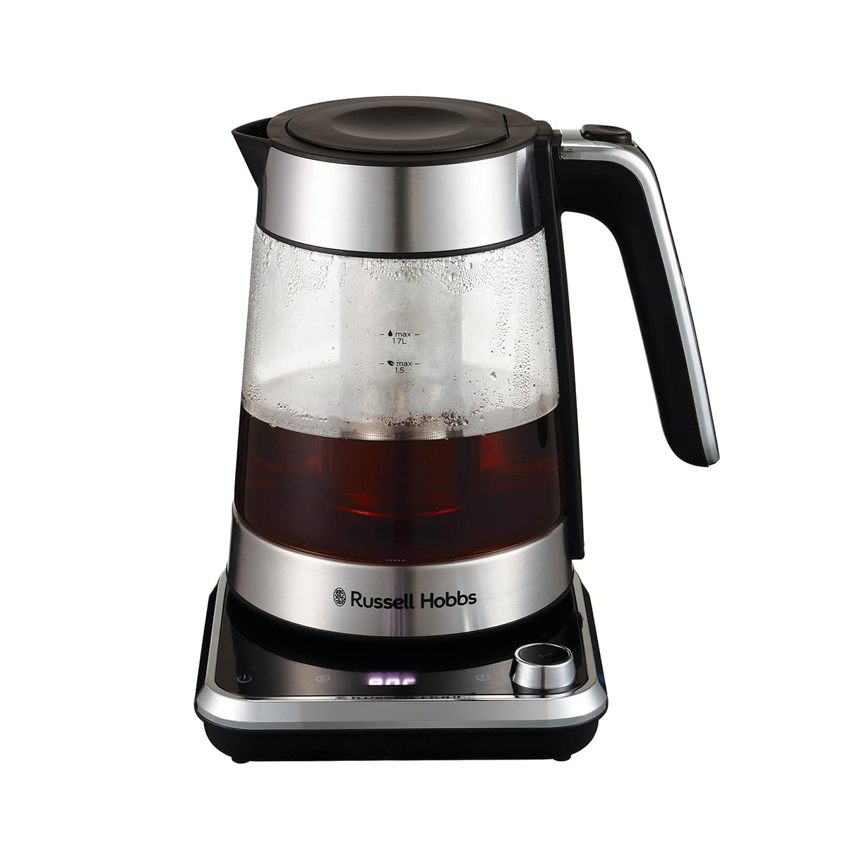 Attentiv 1.7L Electric Cordless Glass Kettle | Removable Infuser Basket - (Variable Temperature (40°C-100°C) | Keep Warm Function, Sleep Timer Function, Touch Screen Controls | 26200-70