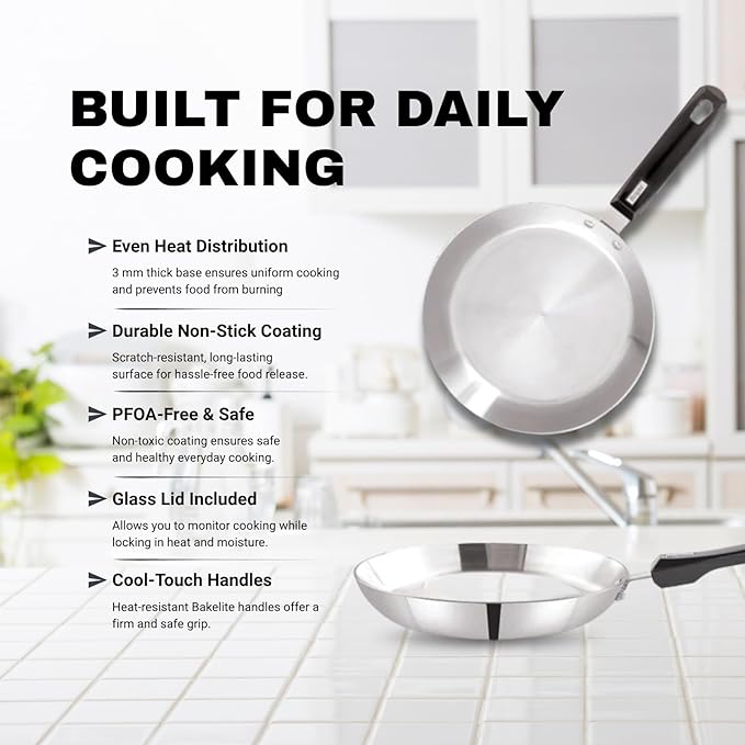 Tapper Fry Pan – Tri-Ply Hexa Series, 24 cm