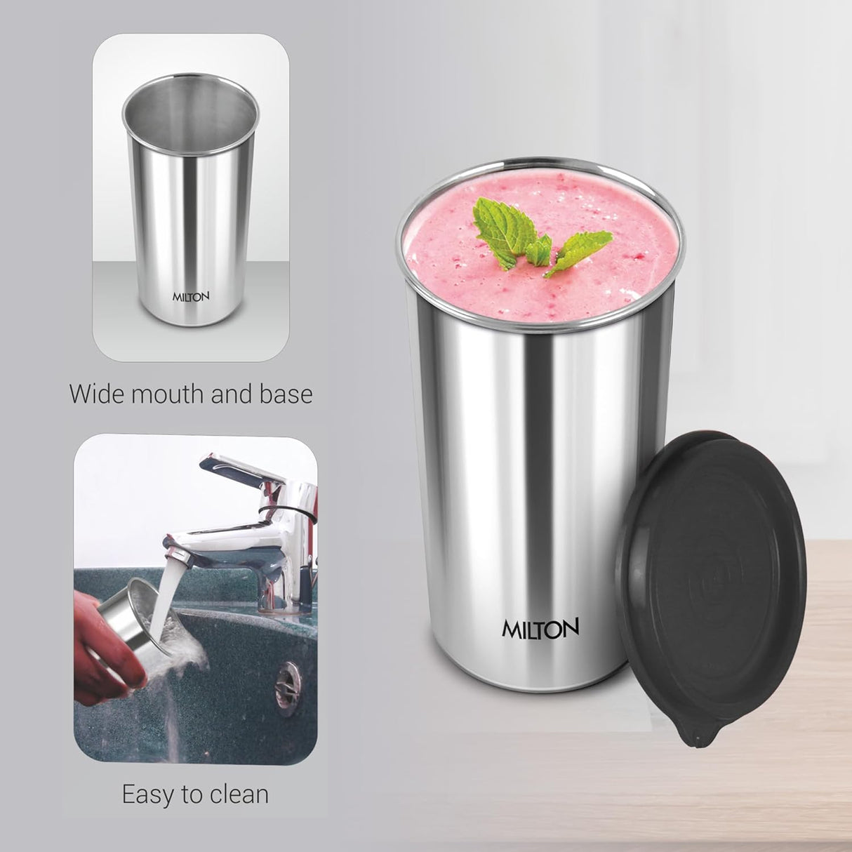 Style Mate Tiffin (4 Microwave Safe Inner Steel Containers, 180/320/320/450 ml; 1 SS Tumbler, 380 ml, Spoon and Fork) With Insulated Fabric Jacket, Grey