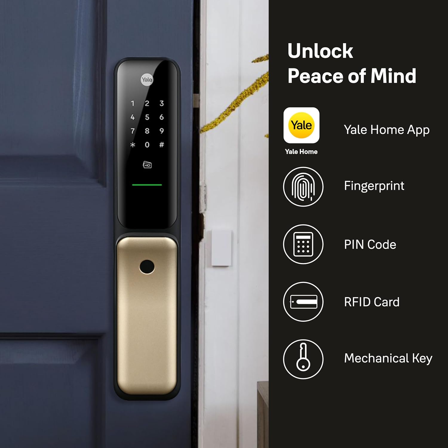 Kyra Pro Premium Push-Pull Smart Lock | 6-Ways of Unlocking | Wi-Fi & Bluetooth Connectivity | Fingerprint & PIN Access