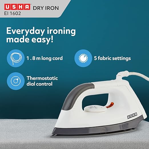 Usha EI 1602 1000-Watt Lightweight Dry Iron