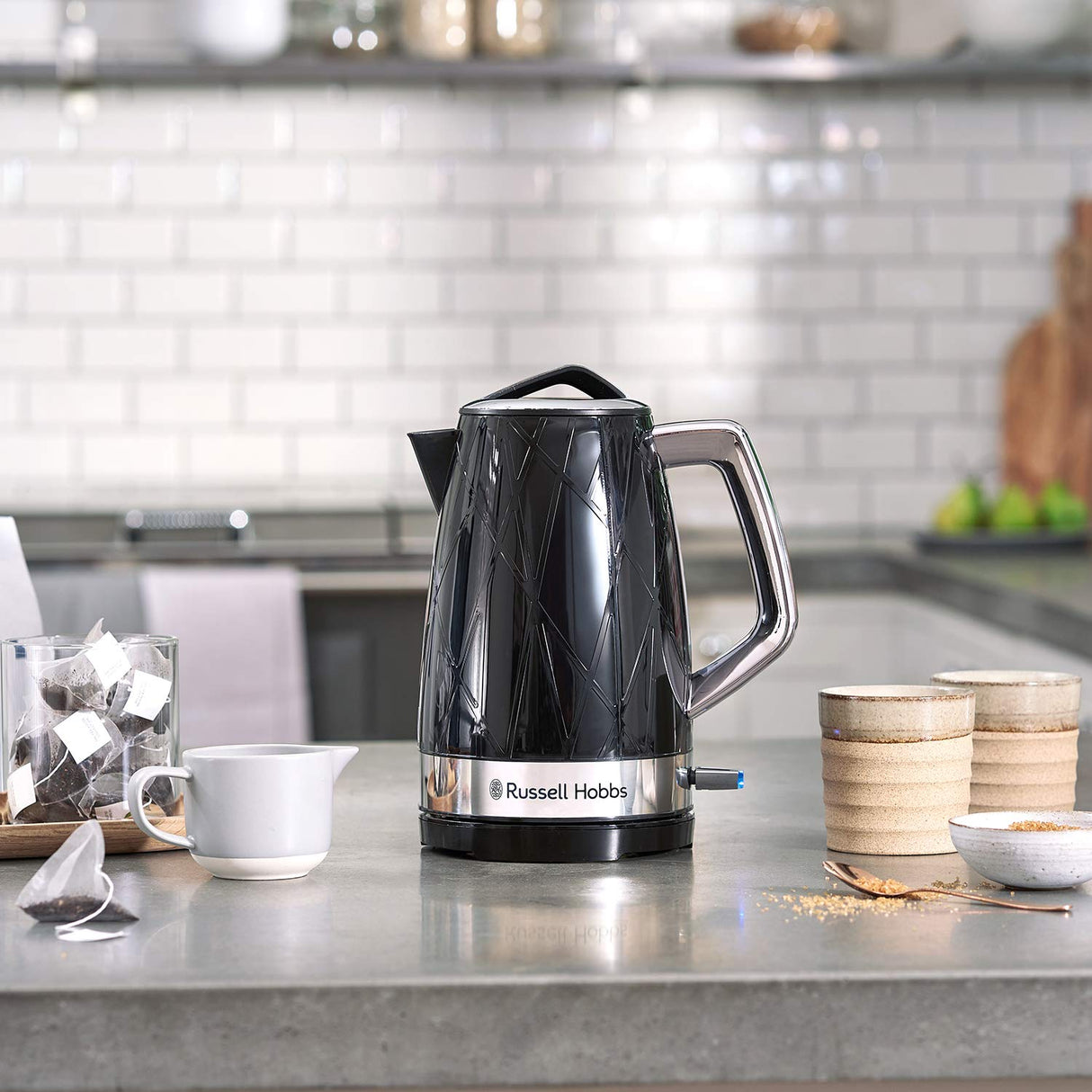 1.7 Litre 3000 W Structure Electric Kettle Black | Contemporary Design Cordless Kettle with Fast Boil and Boil Dry Protection | 28081-70