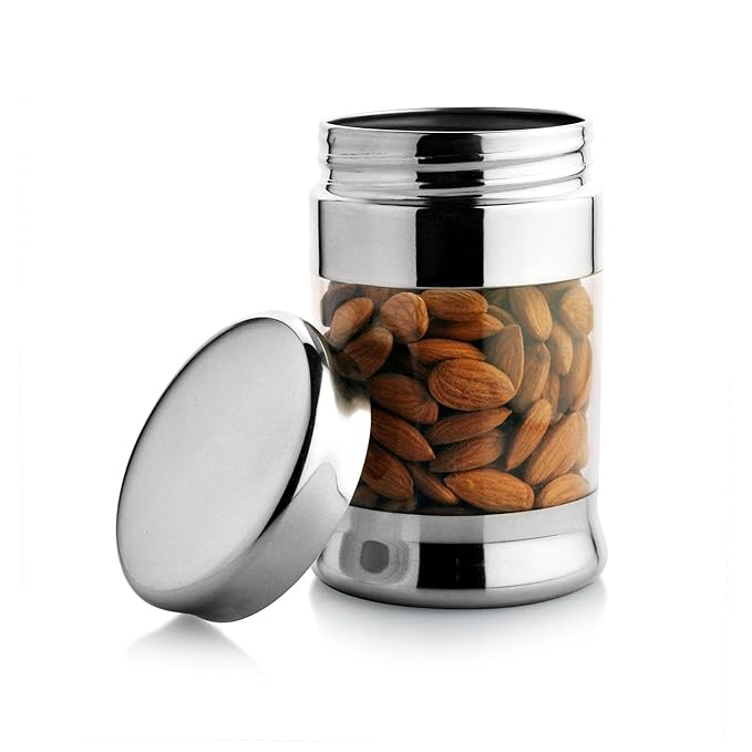 Stainless Steel Air Tight Fusion Canister Multipurpose Unbreakable Jar, 125ml FOC-00